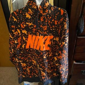 Nike Orange and black camouflage men’s hoodie